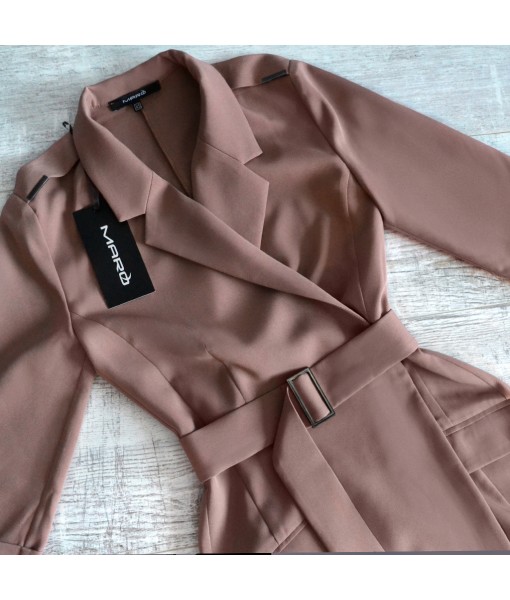 сукня - піджак з погонами капучіно