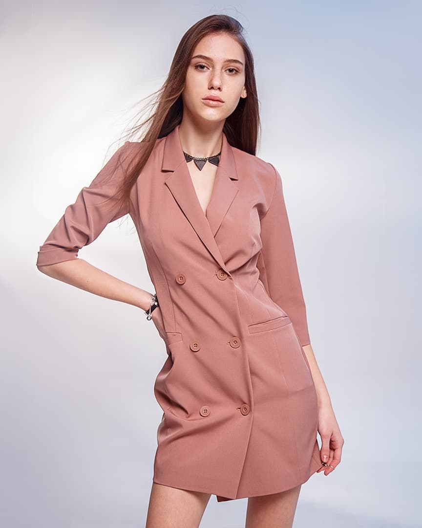 сукня - піджак двобортний капучино