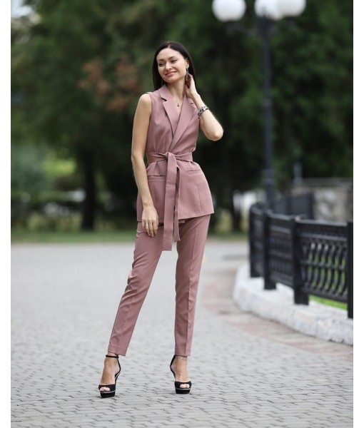 костюм жилет /брюки капучино