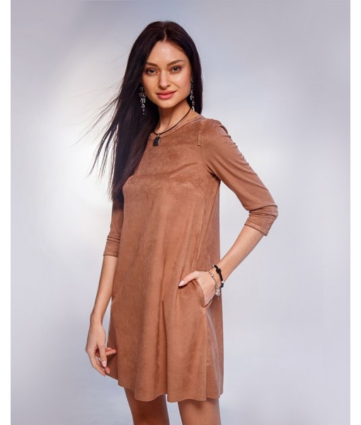 сукня - трапеція замшеве camel