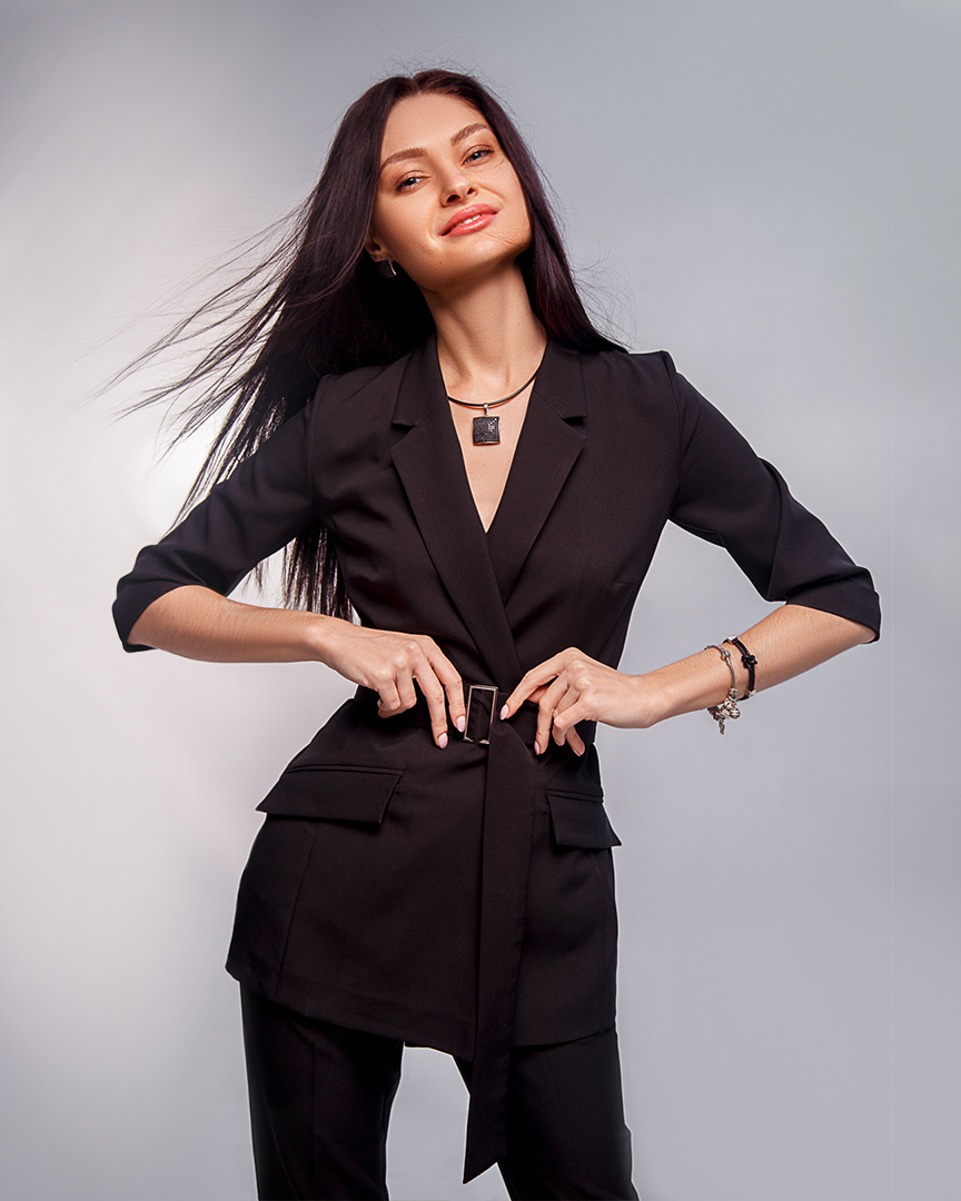 костюм піджак з погонами / штани чорний