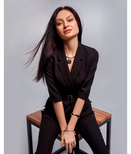 костюм піджак з погонами / штани чорний