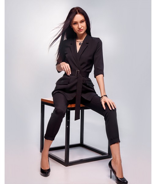 костюм піджак з погонами / штани чорний