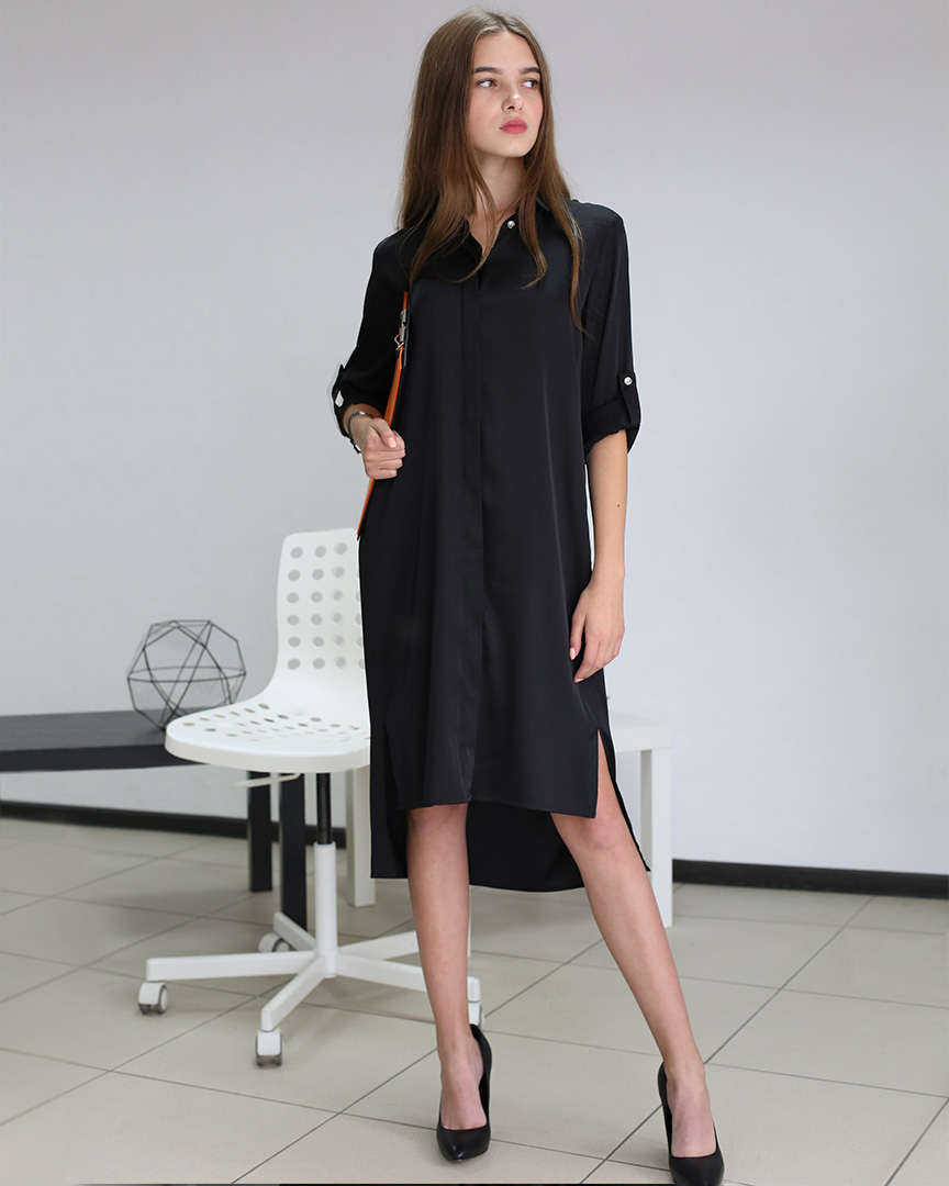 сукня - сорочка шовкова чорна