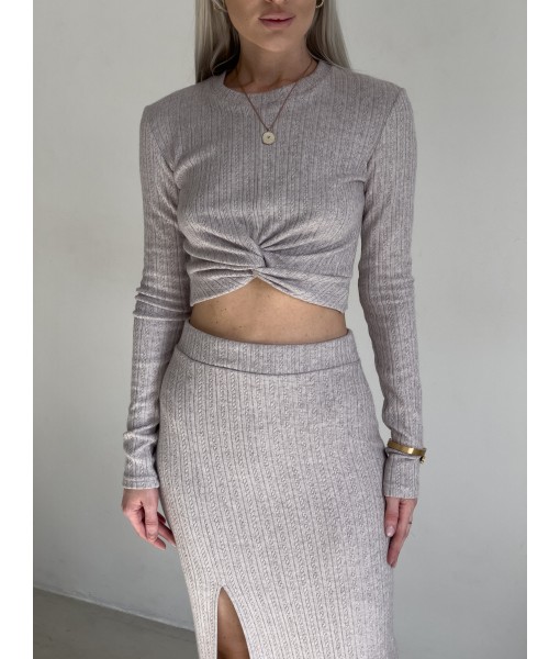 спідниця міді трикотажна бежева жакардова