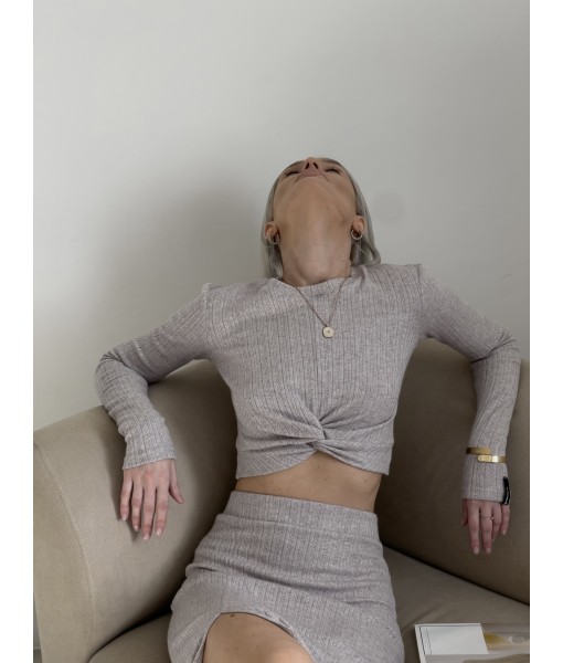 спідниця міді трикотажна бежева жакардова