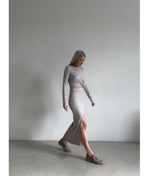 спідниця міді трикотажна бежева жакардова