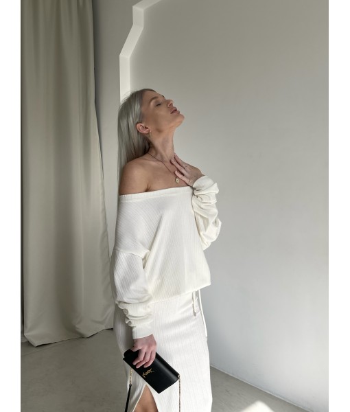 кофта oversize біла жакардова