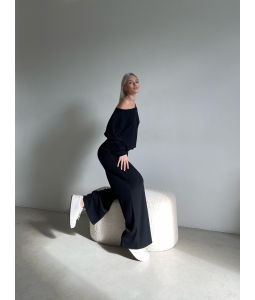 штани чорні трикотажні жакардові