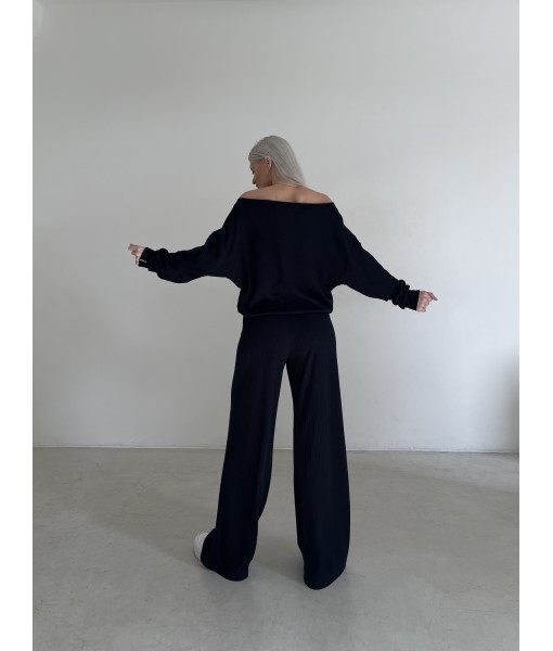 штани чорні трикотажні жакардові