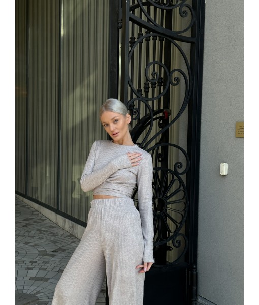 топ закритий с завязками трикотажний бежевий