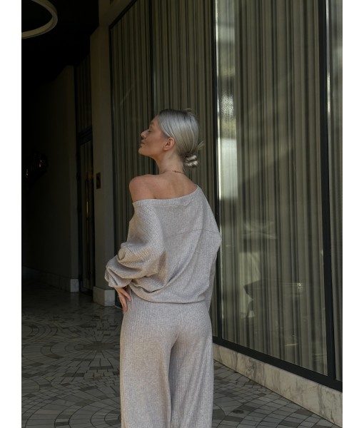 штани бежеві трикотажні жакардові