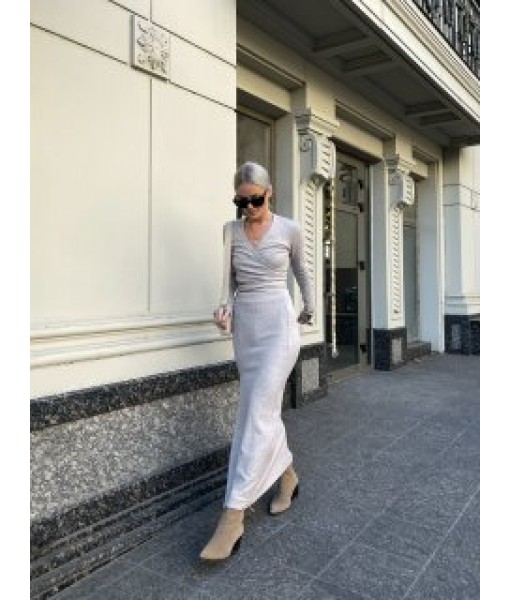 спідниця міді трикотажна бежева жакардова