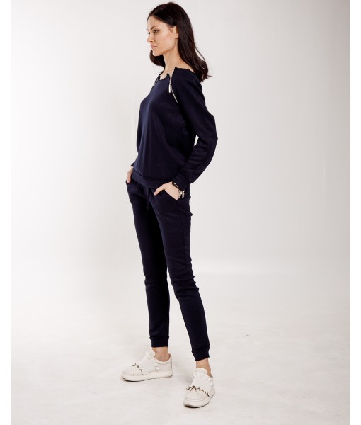 костюм ангоровий із блискавками синього кольору