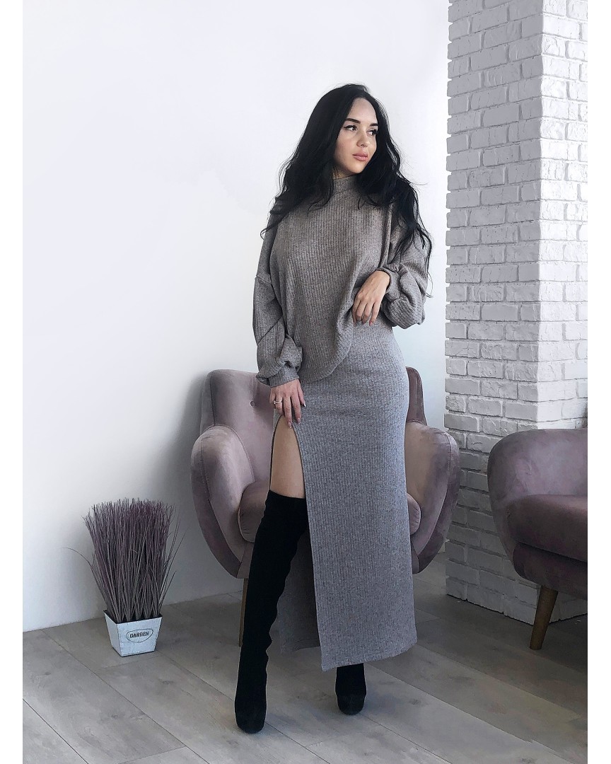 спідниця міді мокко трикотажна