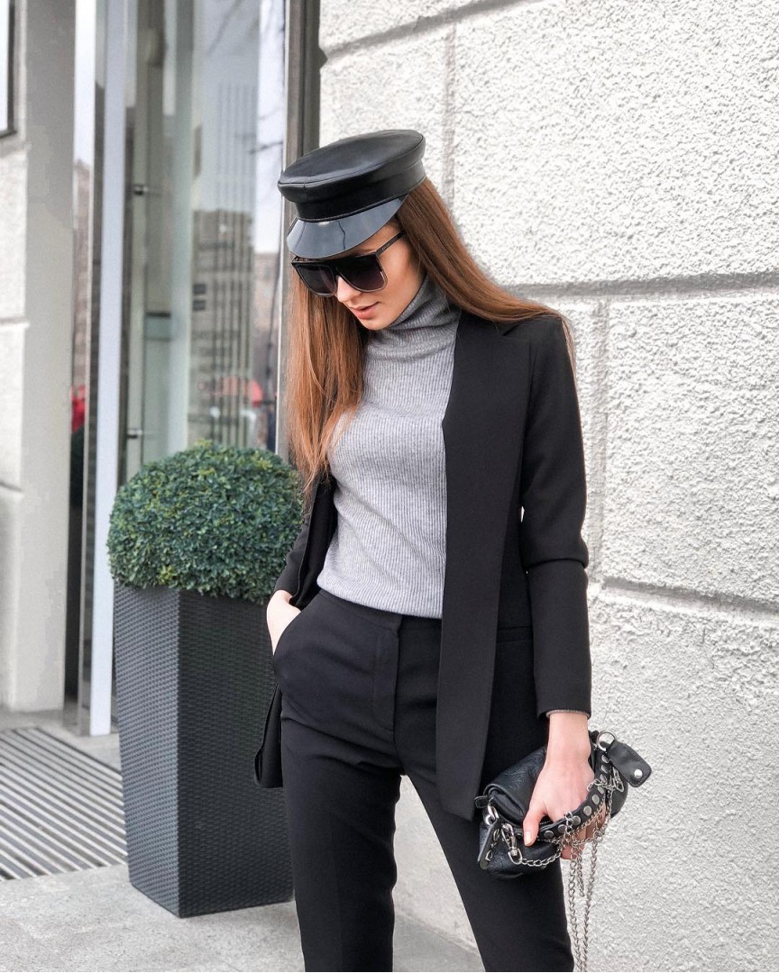 костюм брючний піджак / штани чорний