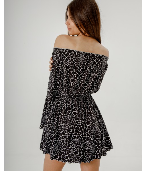 комбінезон зі спущеним плечем чорний