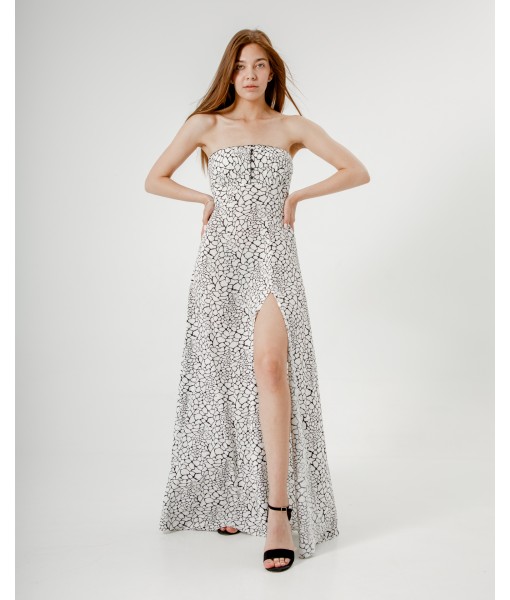 сукня в підлогу принт черепашка білого кольору