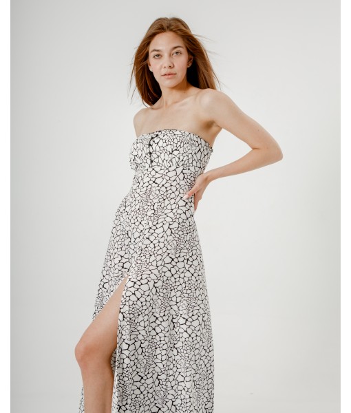 сукня в підлогу принт черепашка білого кольору