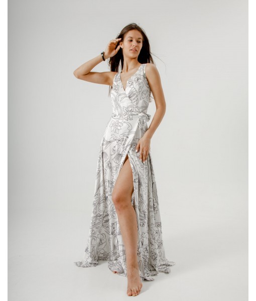 сукня на запах шовкова біла