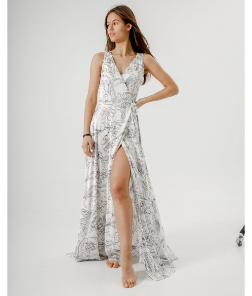 сукня на запах шовкова біла