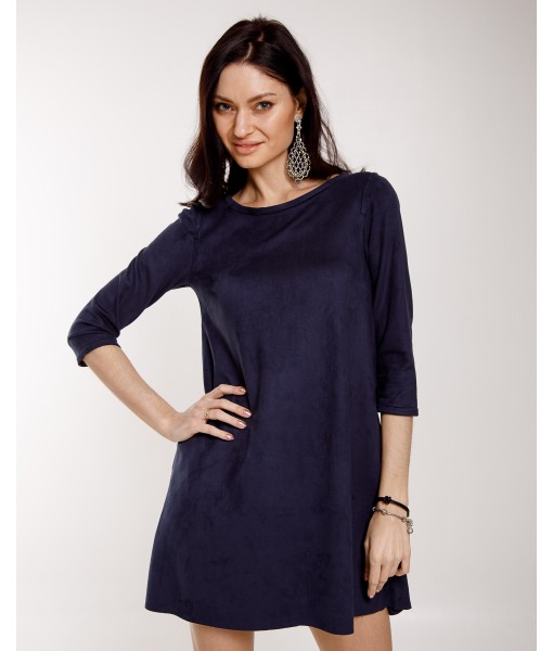 сукня - трапеція замшева синього кольору 