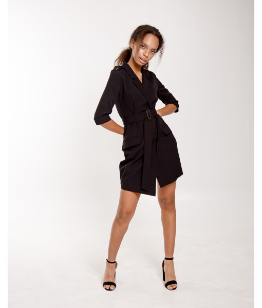 сукня - піджак з погонами чорне