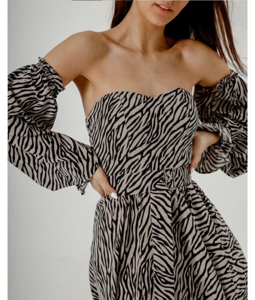 сукня міні принт зебра