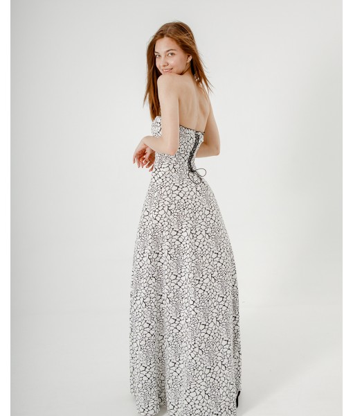 сукня в підлогу принт черепашка білого кольору