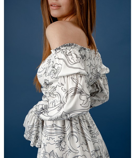 комбінезон зі спущеним плечем шовковий