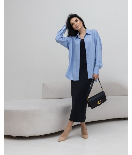 сорочка ANDREA oversize блакитна тенсел