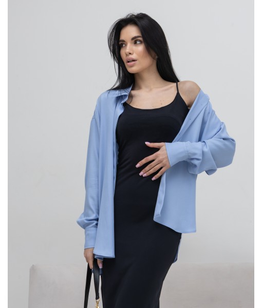 сорочка ANDREA oversize блакитна тенсел