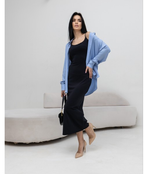 сорочка ANDREA oversize блакитна тенсел