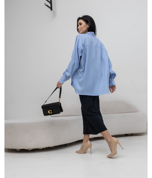 сорочка ANDREA oversize блакитна тенсел