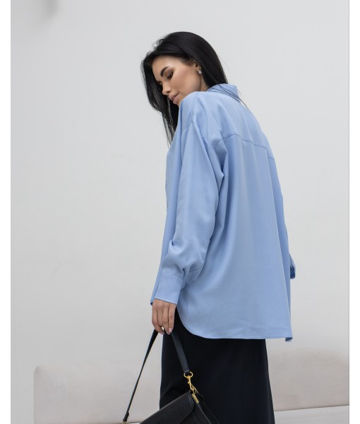 сорочка ANDREA oversize блакитна тенсел