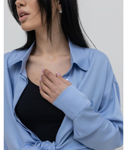 сорочка ANDREA oversize блакитна тенсел