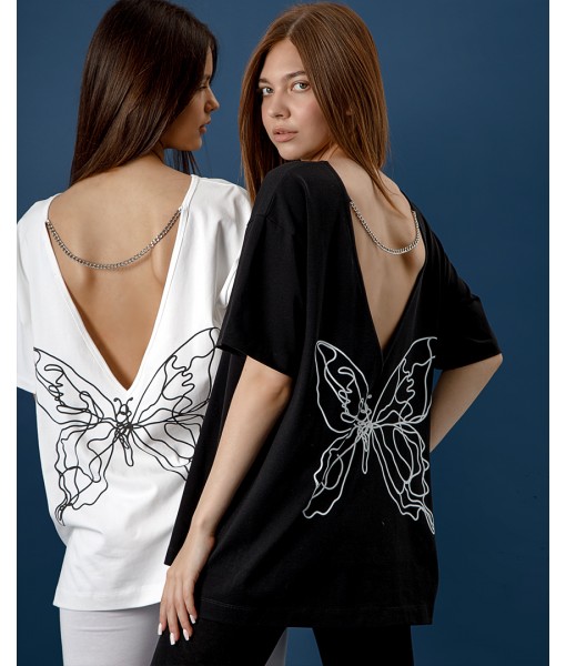 туніка BUTTERFLY чорна oversize