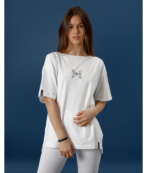 туніка BUTTERFLY біла oversize