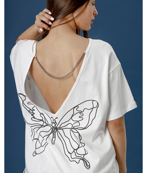туніка BUTTERFLY біла oversize