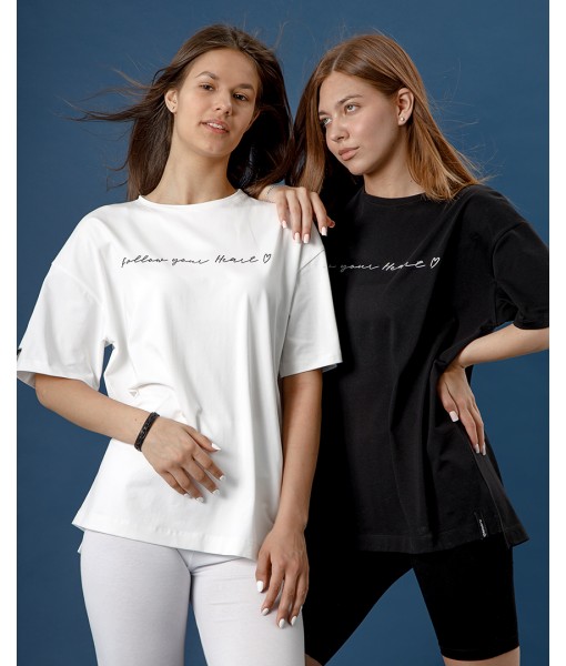 футболка FOLLOW YOUR HEART біла