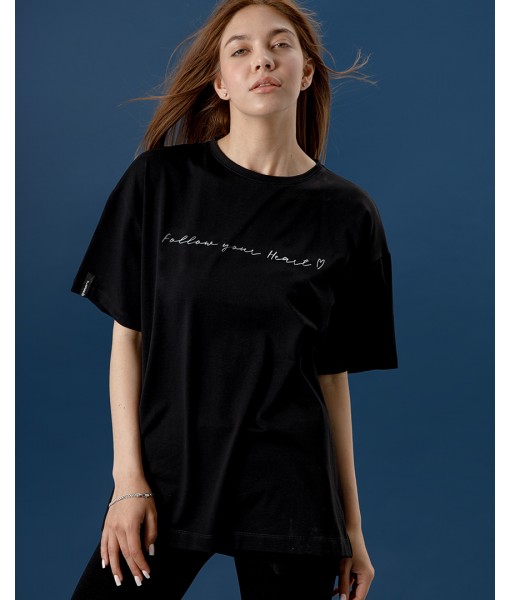 футболка FOLLOW YOUR HEART чорна